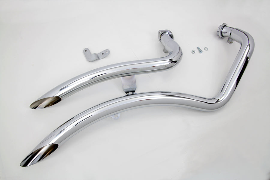 Wyatt Gatling Exhaust Drag Pipe Set Curvado for Harley Davidson XL (2004-2013)