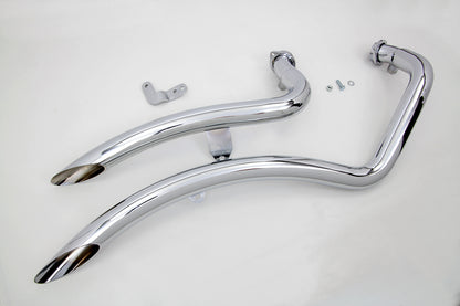 Wyatt Gatling Exhaust Drag Pipe Set Curvado for Harley Davidson XL (2004-2013)