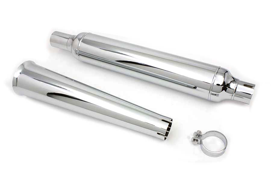 V-Twin Chrome Muffler with Megaphone Tip for Harley Davidson FL Models