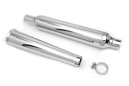 V-Twin Chrome Muffler with Megaphone Tip for Harley Davidson FL Models