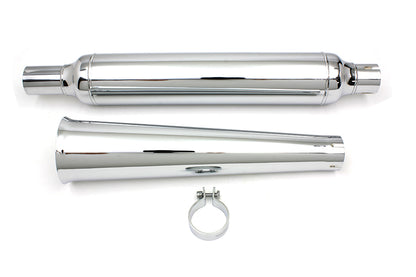 V-Twin Chrome Muffler with Megaphone Tip for Harley Davidson FL Models