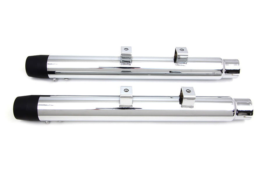 Wyatt Gatling 2-1/4 inch Diameter Chrome Straight Muffler Set for Harley Davidson XL (2014-2023)