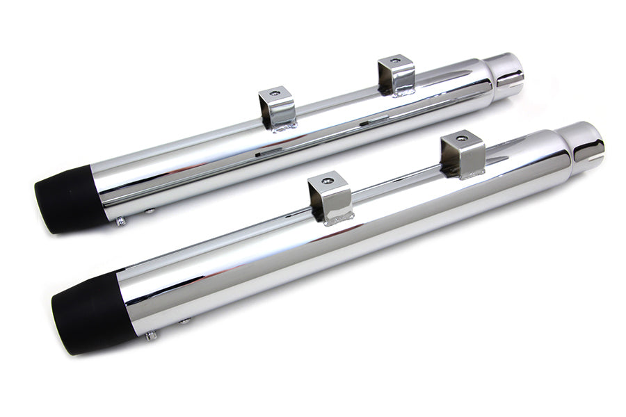 Wyatt Gatling 2-1/4 inch Diameter Chrome Straight Muffler Set for Harley Davidson XL (2014-2023)