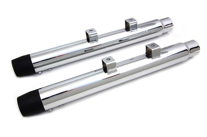 Wyatt Gatling 2-1/4 inch Diameter Chrome Straight Muffler Set for Harley Davidson XL (2014-2023)