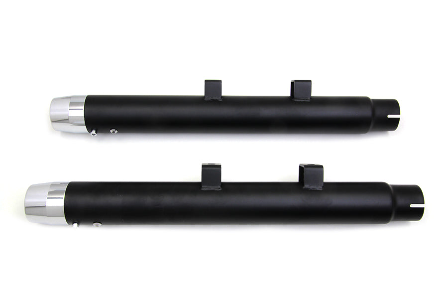 Wyatt Gatling 2-1/4 inch Diameter Black Straight Muffler Set for Harley Davidson XL