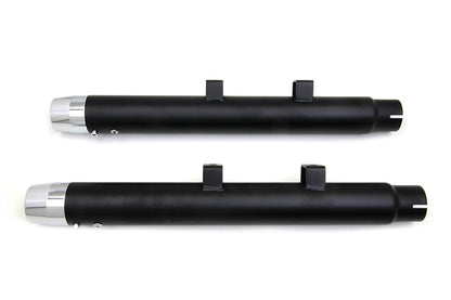 Wyatt Gatling 2-1/4 inch Diameter Black Straight Muffler Set for Harley Davidson XL