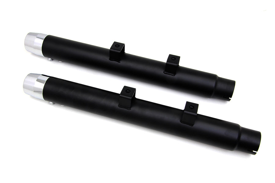 Wyatt Gatling 2-1/4 inch Diameter Black Straight Muffler Set for Harley Davidson XL