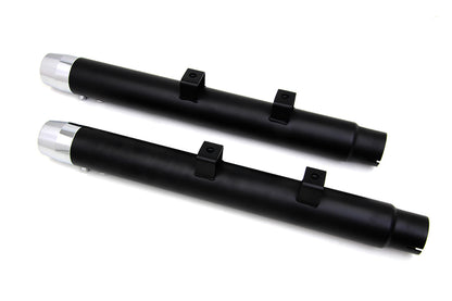 Wyatt Gatling 2-1/4 inch Diameter Black Straight Muffler Set for Harley Davidson XL