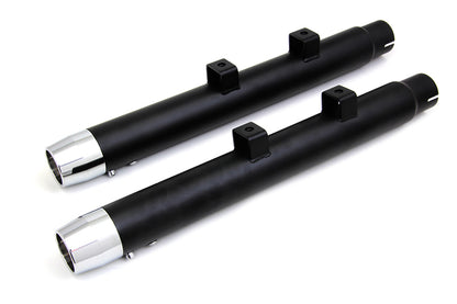 Wyatt Gatling 2-1/4 inch Diameter Black Straight Muffler Set for Harley Davidson XL
