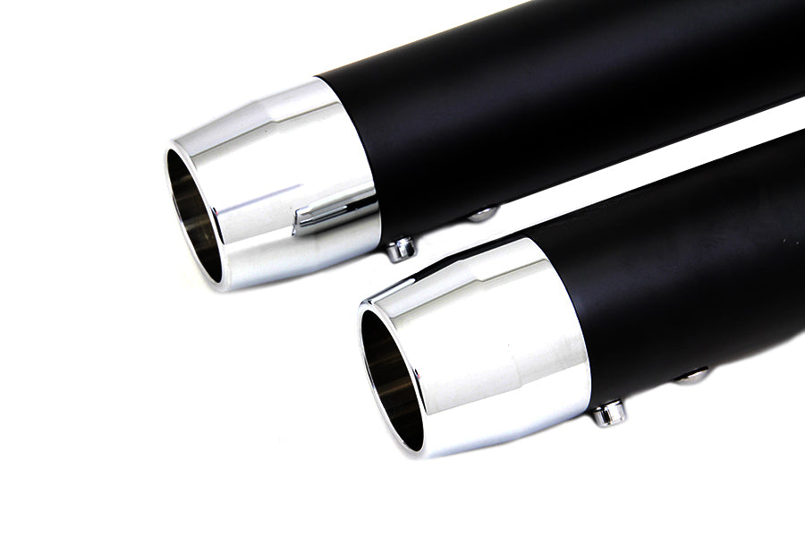 Wyatt Gatling 2-1/4 inch Diameter Black Straight Muffler Set for Harley Davidson XL