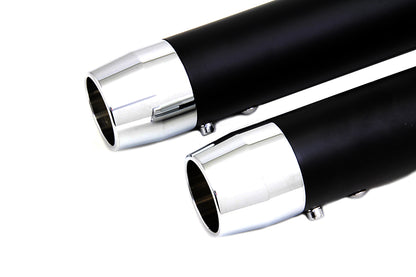 Wyatt Gatling 2-1/4 inch Diameter Black Straight Muffler Set for Harley Davidson XL