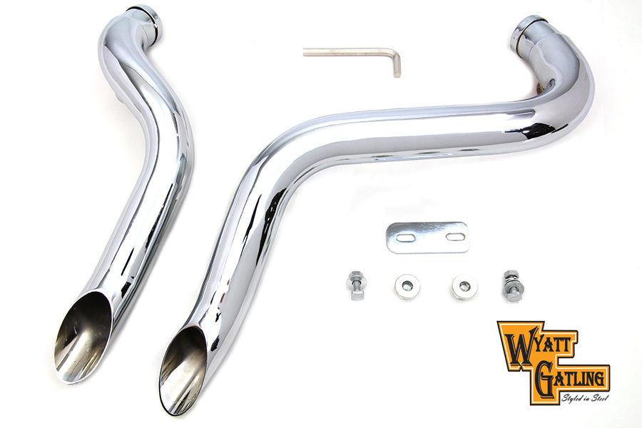 V-Twin Wyatt Gatling Down Draft Exhaust Header Set for Harley Davidson FXST 1986-1995