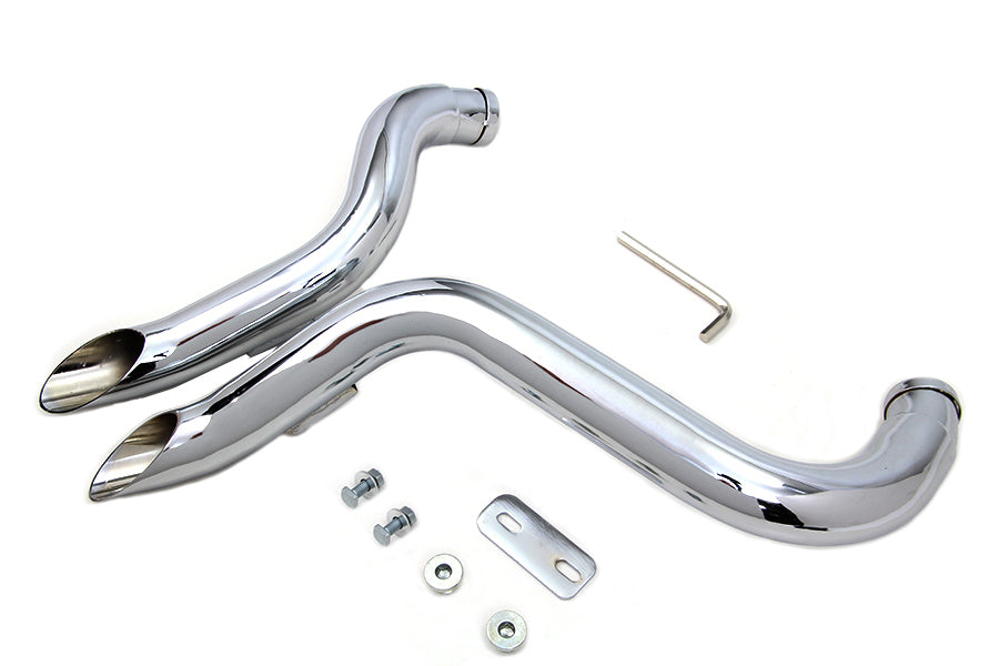 V-Twin Wyatt Gatling Down Draft Exhaust Header Set for Harley Davidson FXST 1986-1995