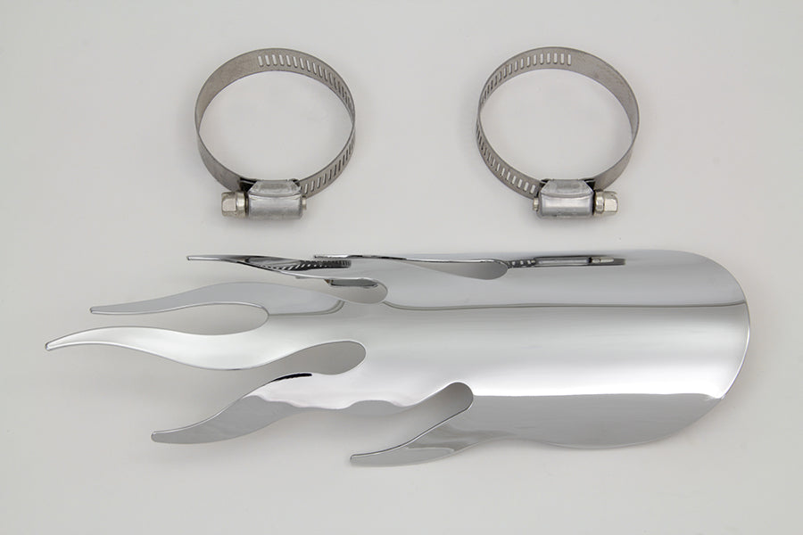 V-Twin Chrome Flame Heat Shield for Exhaust Systems - Part 63057