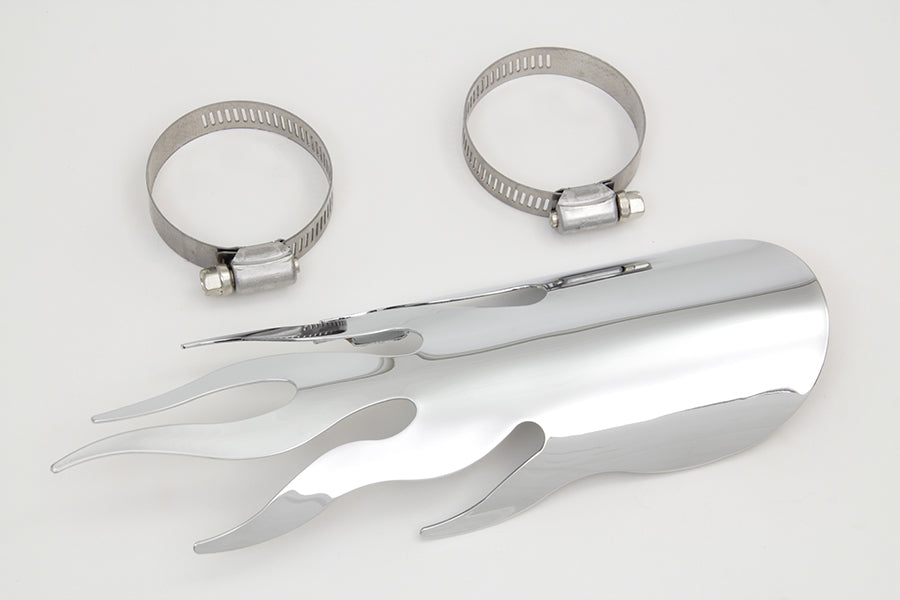 V-Twin Chrome Flame Heat Shield for Exhaust Systems - Part 63057