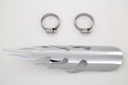 V-Twin Chrome Flame Heat Shield Part 63057A – 12 Inch Universal Exhaust Heat Protection