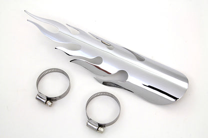 V-Twin Chrome Flame Heat Shield Part 63057A – 12 Inch Universal Exhaust Heat Protection