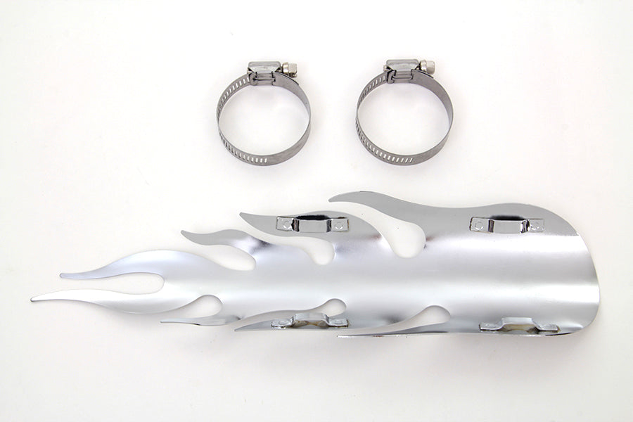 V-Twin Chrome Flame Heat Shield Part 63057A – 12 Inch Universal Exhaust Heat Protection