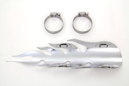 V-Twin Chrome Flame Heat Shield Part 63057A – 12 Inch Universal Exhaust Heat Protection