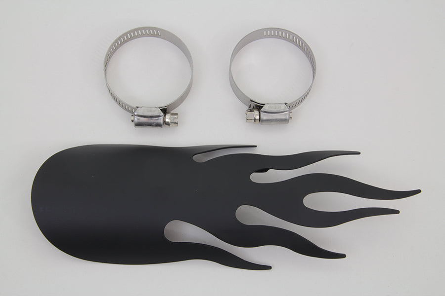 V-Twin Black Flame Heat Shield (Part Number 63057B) – Universal 9 Inch Exhaust Heat Protection