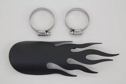 V-Twin Black Flame Heat Shield (Part Number 63057B) – Universal 9 Inch Exhaust Heat Protection