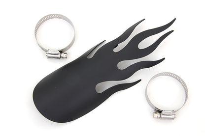 V-Twin Black Flame Heat Shield (Part Number 63057B) – Universal 9 Inch Exhaust Heat Protection
