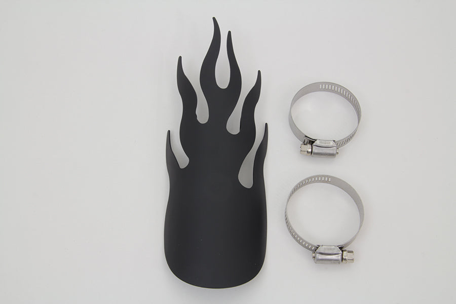 V-Twin Black Flame Heat Shield (Part Number 63057B) – Universal 9 Inch Exhaust Heat Protection