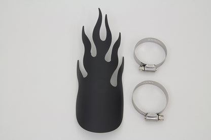 V-Twin Black Flame Heat Shield (Part Number 63057B) – Universal 9 Inch Exhaust Heat Protection