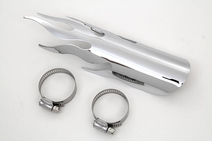V-Twin Chrome Flame Heat Shield 9 Inch with Clamps - Part #63559