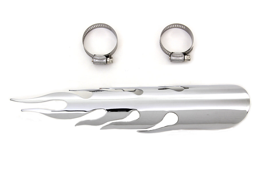 V-Twin Chrome Flame Heat Shield for 12-Inch Exhaust Pipes - Part #63559A