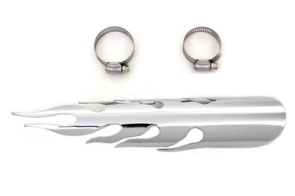 V-Twin Chrome Flame Heat Shield for 12-Inch Exhaust Pipes - Part #63559A