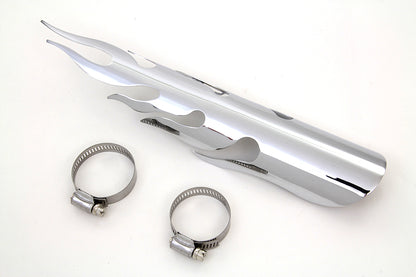 V-Twin Chrome Flame Heat Shield for 12-Inch Exhaust Pipes - Part #63559A