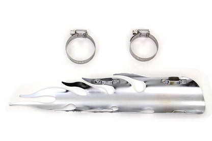V-Twin Chrome Flame Heat Shield for 12-Inch Exhaust Pipes - Part #63559A