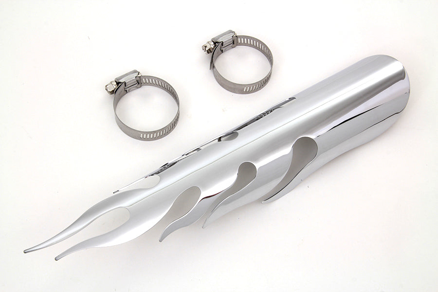 V-Twin Chrome Flame Heat Shield for 12-Inch Exhaust Pipes - Part #63559A