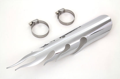 V-Twin Chrome Flame Heat Shield for 12-Inch Exhaust Pipes - Part #63559A