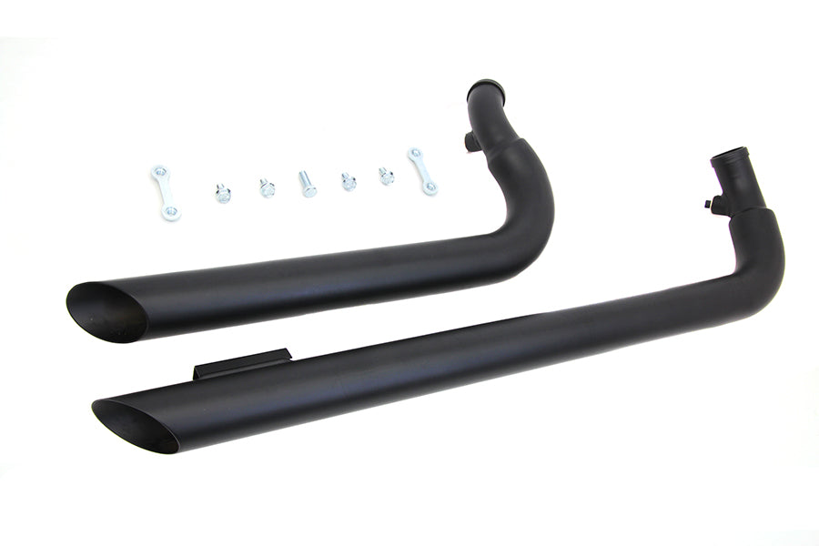 Wyatt Gatling Exhaust Drag Pipe Set Slash Cut Black for Harley Davidson XL (1986-1995)