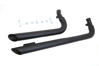 Wyatt Gatling Exhaust Drag Pipe Set Slash Cut Black for Harley Davidson XL (1986-1995)