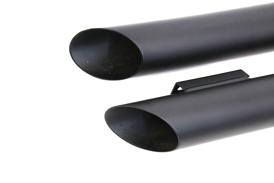 Wyatt Gatling Exhaust Drag Pipe Set Slash Cut Black for Harley Davidson XL (1986-1995)