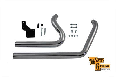 Wyatt Gatling Drag Exhaust Pipe Set Short Stuff Style for Harley Davidson FXST (1984-1993)