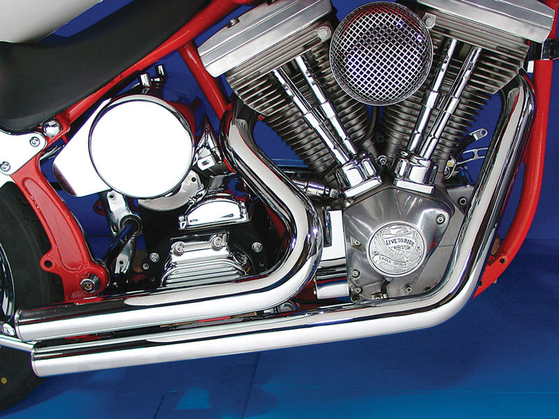 Wyatt Gatling Drag Exhaust Pipe Set Short Stuff Style for Harley Davidson FXST (1984-1993)