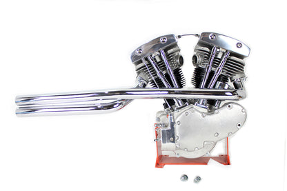 V-Twin Shovelhead Exhaust Straight Pipe Set Chrome Shotgun for Harley Davidson FL (1966-1975)
