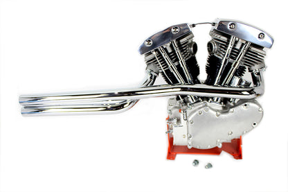 V-Twin Shovelhead Exhaust Straight Pipe Set Chrome Shotgun for Harley Davidson FL (1966-1975)