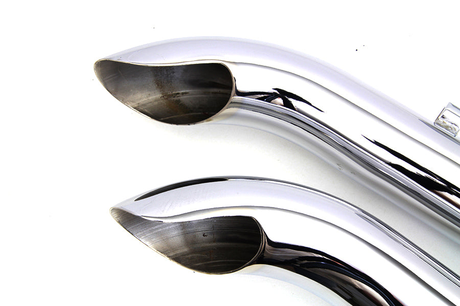 V-Twin Exhaust Drag Pipe Set Slash Cut for Evolution Style Motor - 2.125 Inch Outer Diameter