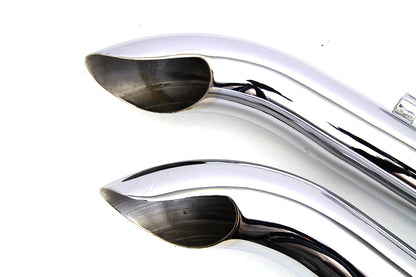 V-Twin Exhaust Drag Pipe Set Slash Cut for Evolution Style Motor - 2.125 Inch Outer Diameter