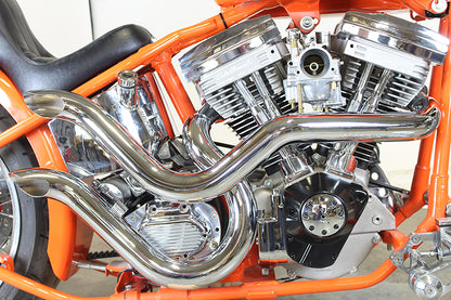 V-Twin Exhaust Drag Pipe Set Slash Cut for Evolution Style Motor - 2.125 Inch Outer Diameter