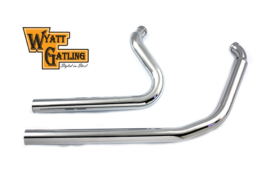 V-Twin Wyatt Gatling Exhaust Drag Pipe Set Straight Cut for Harley Davidson FXST (1984-1993)
