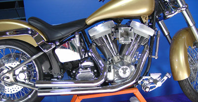 V-Twin Wyatt Gatling Exhaust Drag Pipe Set Straight Cut for Harley Davidson FXST (1984-1993)