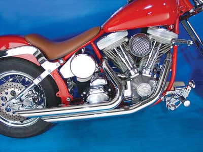 V-Twin Wyatt Gatling Exhaust Drag Pipe Set Down Slash Shorty for Harley Davidson FXST (1984-1993)