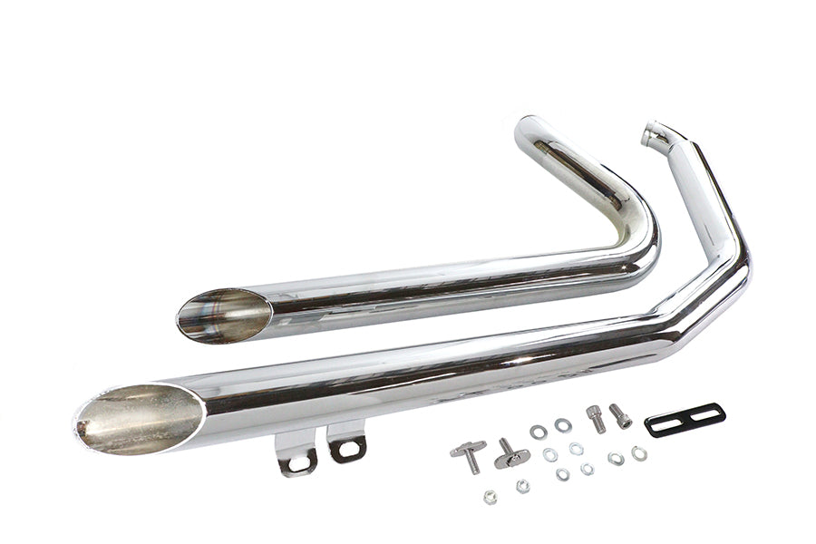 V-Twin Wyatt Gatling Exhaust Drag Pipe Set Down Slash Shorty for Harley Davidson FXST (1984-1993)