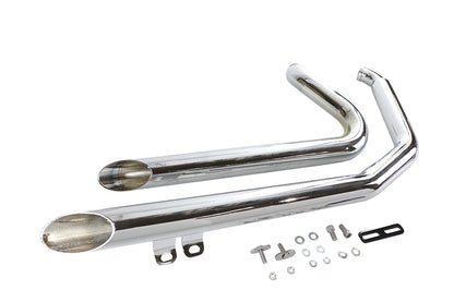 V-Twin Wyatt Gatling Exhaust Drag Pipe Set Down Slash Shorty for Harley Davidson FXST (1984-1993)